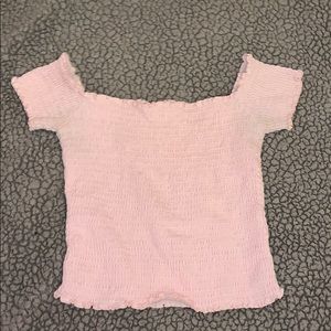 Hollister Pink Lettuce Cut Top